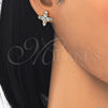 Arete Dormilona 02.323.0023 Oro Laminado, con Blanca Zirconia Cubica, Pulido, Tono Dorado
