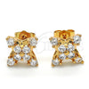 Arete Dormilona 02.323.0023 Oro Laminado, con Blanca Zirconia Cubica, Pulido, Tono Dorado