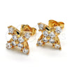 Arete Dormilona 02.323.0023 Oro Laminado, con Blanca Zirconia Cubica, Pulido, Tono Dorado