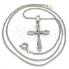 Collares con Dije 04.94.0013.18 Rodio Laminado, Diseño de Cruz, con Zirconia Cubica Peridoto Oscuro, Pulido, Rodinado (Grosor 01 MM, 18 Pulgadas de Largo)