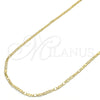 Gargantilla Basica 04.213.0158.24 Oro Laminado, Pulido, Tono Dorado (02 MM Thickness, 24 Inches Length)