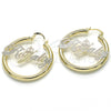 Argolla Mediana 02.63.2645.1.40 Oro Laminado, Pulido, Tres Tonos