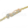 Pulsera Elegante 03.63.1966.1.08 Oro Laminado, Diseño de Con Nombre, Pulido, Tres Tonos (04 MM Thickness, 8 Inches Length)