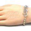 Pulsera Elegante 03.63.1970.1.08 Oro Laminado, Diseño de Con Nombre, Pulido, Tres Tonos (04 MM Thickness, 8 Inches Length)