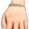 Pulsera Elegante 03.63.1970.1.08 Oro Laminado, Diseño de Con Nombre, Pulido, Tres Tonos (04 MM Thickness, 8 Inches Length)