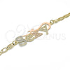 Pulsera Elegante 03.63.1970.1.08 Oro Laminado, Diseño de Con Nombre, Pulido, Tres Tonos (04 MM Thickness, 8 Inches Length)