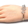 Pulsera Elegante 03.63.1979.1.08 Oro Laminado, Diseño de Con Nombre, Pulido, Tres Tonos (04 MM Thickness, 8 Inches Length)
