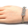 Pulsera Elegante 03.63.1972.1.08 Oro Laminado, Diseño de Con Nombre y Amor, Pulido, Tres Tonos (04 MM Thickness, 8 Inches Length)