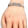 Pulsera Elegante 03.63.1972.1.08 Oro Laminado, Diseño de Con Nombre y Amor, Pulido, Tres Tonos (04 MM Thickness, 8 Inches Length)