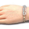 Pulsera Elegante 03.63.1973.1.08 Oro Laminado, Diseño de Con Nombre, Pulido, Tres Tonos (04 MM Thickness, 8 Inches Length)