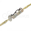 Pulsera Elegante 03.63.1973.1.08 Oro Laminado, Diseño de Con Nombre, Pulido, Tres Tonos (04 MM Thickness, 8 Inches Length)