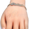 Pulsera Elegante 03.63.1978.1.08 Oro Laminado, Diseño de Con Nombre, Pulido, Tres Tonos (04 MM Thickness, 8 Inches Length)