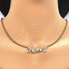 Collares con Dije 04.63.1385.1.18 Oro Laminado, Diseño de Con Nombre, Pulido, Tres Tonos (03 MM Thickness, 18 Inches Length)
