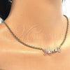 Collares con Dije 04.63.1385.1.18 Oro Laminado, Diseño de Con Nombre, Pulido, Tres Tonos (03 MM Thickness, 18 Inches Length)