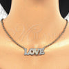 Collares con Dije 04.63.1386.1.18 Oro Laminado, Diseño de Con Nombre y Amor, Pulido, Tres Tonos (03 MM Thickness, 18 Inches Length)