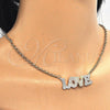 Collares con Dije 04.63.1386.1.18 Oro Laminado, Diseño de Con Nombre y Amor, Pulido, Tres Tonos (03 MM Thickness, 18 Inches Length)