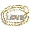 Collares con Dije 04.63.1386.1.18 Oro Laminado, Diseño de Con Nombre y Amor, Pulido, Tres Tonos (03 MM Thickness, 18 Inches Length)