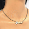 Collares con Dije 04.63.1387.1.18 Oro Laminado, Diseño de Con Nombre, Pulido, Tres Tonos (04 MM Thickness, 18 Inches Length)