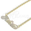 Collares con Dije 04.63.1387.1.18 Oro Laminado, Diseño de Con Nombre, Pulido, Tres Tonos (04 MM Thickness, 18 Inches Length)