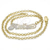 Collares con Dije 04.63.1387.1.18 Oro Laminado, Diseño de Con Nombre, Pulido, Tres Tonos (04 MM Thickness, 18 Inches Length)