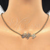 Collares con Dije 04.63.1388.1.18 Oro Laminado, Diseño de Con Nombre, Pulido, Tres Tonos (03 MM Thickness, 18 Inches Length)