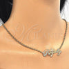 Collares con Dije 04.63.1388.1.18 Oro Laminado, Diseño de Con Nombre, Pulido, Tres Tonos (03 MM Thickness, 18 Inches Length)