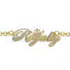 Collares con Dije 04.63.1388.1.18 Oro Laminado, Diseño de Con Nombre, Pulido, Tres Tonos (03 MM Thickness, 18 Inches Length)