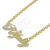 Collares con Dije 04.63.1388.1.18 Oro Laminado, Diseño de Con Nombre, Pulido, Tres Tonos (03 MM Thickness, 18 Inches Length)