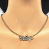 Collares con Dije 04.63.1389.1.18 Oro Laminado, Diseño de Con Nombre, Pulido, Tres Tonos (03 MM Thickness, 18 Inches Length)