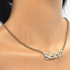 Collares con Dije 04.63.1389.1.18 Oro Laminado, Diseño de Con Nombre, Pulido, Tres Tonos (03 MM Thickness, 18 Inches Length)