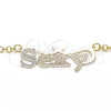 Collares con Dije 04.63.1389.1.18 Oro Laminado, Diseño de Con Nombre, Pulido, Tres Tonos (03 MM Thickness, 18 Inches Length)