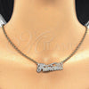 Collares con Dije 04.63.1390.1.18 Oro Laminado, Diseño de Con Nombre, Pulido, Tres Tonos (03 MM Thickness, 18 Inches Length)