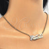 Collares con Dije 04.63.1390.1.18 Oro Laminado, Diseño de Con Nombre, Pulido, Tres Tonos (03 MM Thickness, 18 Inches Length)
