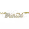 Collares con Dije 04.63.1390.1.18 Oro Laminado, Diseño de Con Nombre, Pulido, Tres Tonos (03 MM Thickness, 18 Inches Length)