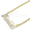 Collares con Dije 04.63.1390.1.18 Oro Laminado, Diseño de Con Nombre, Pulido, Tres Tonos (03 MM Thickness, 18 Inches Length)