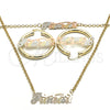 Collar, Pulsera y Dije 06.63.0235.1 Oro Laminado, Pulido, Tres Tonos