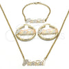 Collar, Pulsera y Dije 06.63.0235.1 Oro Laminado, Pulido, Tres Tonos