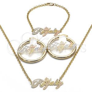 Collar, Pulsera y Dije 06.63.0236.1 Oro Laminado, Pulido, Tres Tonos
