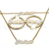 Collar, Pulsera y Dije 06.63.0238.1 Oro Laminado, Pulido, Tres Tonos