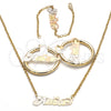 Collar, Pulsera y Dije 06.63.0238.1 Oro Laminado, Pulido, Tres Tonos