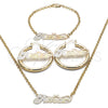 Collar, Pulsera y Dije 06.63.0238.1 Oro Laminado, Pulido, Tres Tonos