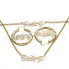 Collar, Pulsera y Dije 06.63.0252.1 Oro Laminado, Pulido, Tres Tonos