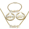 Collar, Pulsera y Dije 06.63.0252.1 Oro Laminado, Pulido, Tres Tonos