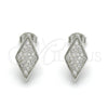 Arete Dormilona 02.285.0080 Plata Rodinada, con Zirconia Cubica Blanca, Pulido, Rodinado