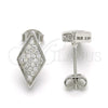 Arete Dormilona 02.285.0080 Plata Rodinada, con Zirconia Cubica Blanca, Pulido, Rodinado