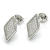 Arete Dormilona 02.285.0080 Plata Rodinada, con Zirconia Cubica Blanca, Pulido, Rodinado