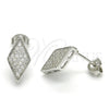 Arete Dormilona 02.285.0080 Plata Rodinada, con Zirconia Cubica Blanca, Pulido, Rodinado