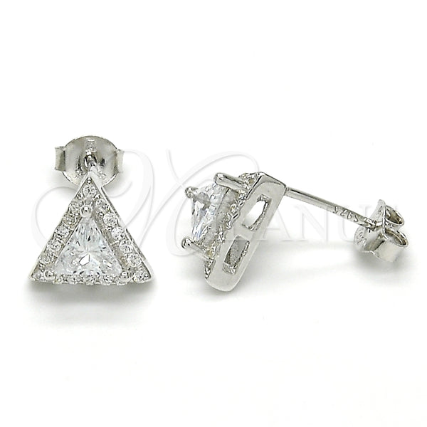 Arete Dormilona 02.285.0088 Plata Rodinada, con Zirconia Cubica Blanca, Pulido, Rodinado