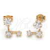 Arete Dormilona 02.285.0089 Plata Rodinada, Diseño de Estrella, con Zirconia Cubica Blanca, Pulido, Tono Rosado