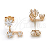 Arete Dormilona 02.285.0089 Plata Rodinada, Diseño de Estrella, con Zirconia Cubica Blanca, Pulido, Tono Rosado